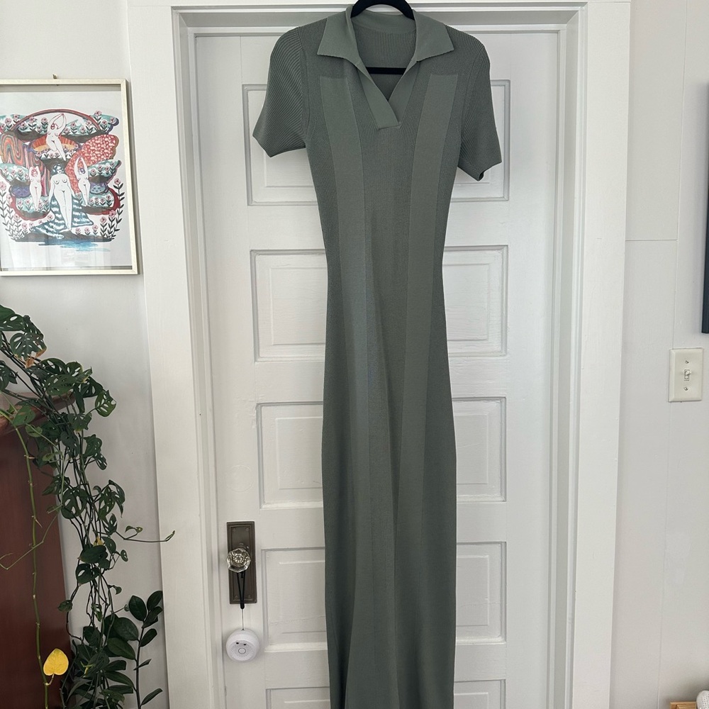 Jacquemus green ribbed dress